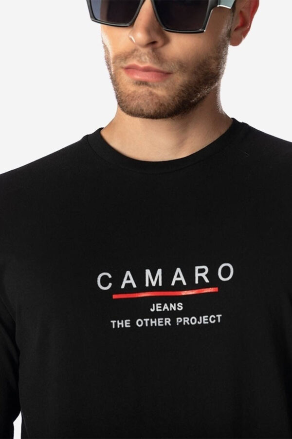 Ανδρικό Μακρυμάνικο Μαύρο T-Shirt Camaro